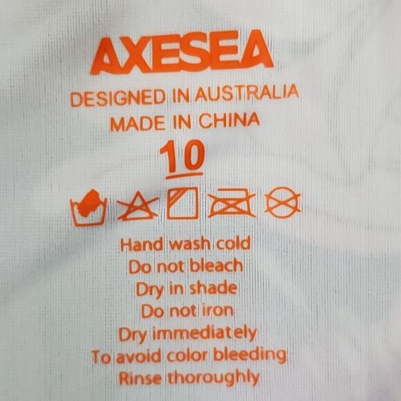 Womens Axesea Swimsuit Size 10 Black Floral Long Sleeve Rash Guard Padded Bust - Picture 7 of 8